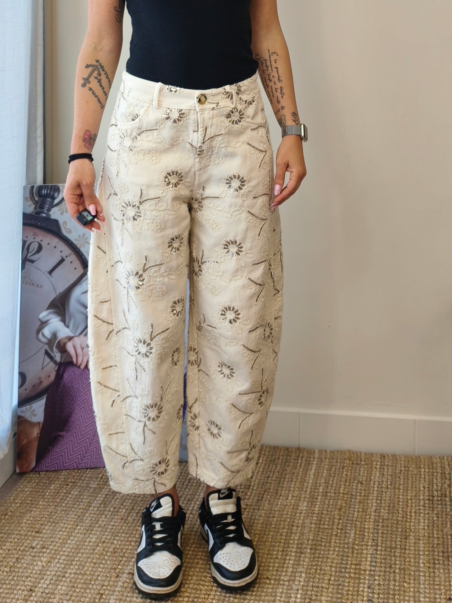 Pantalone ricamo